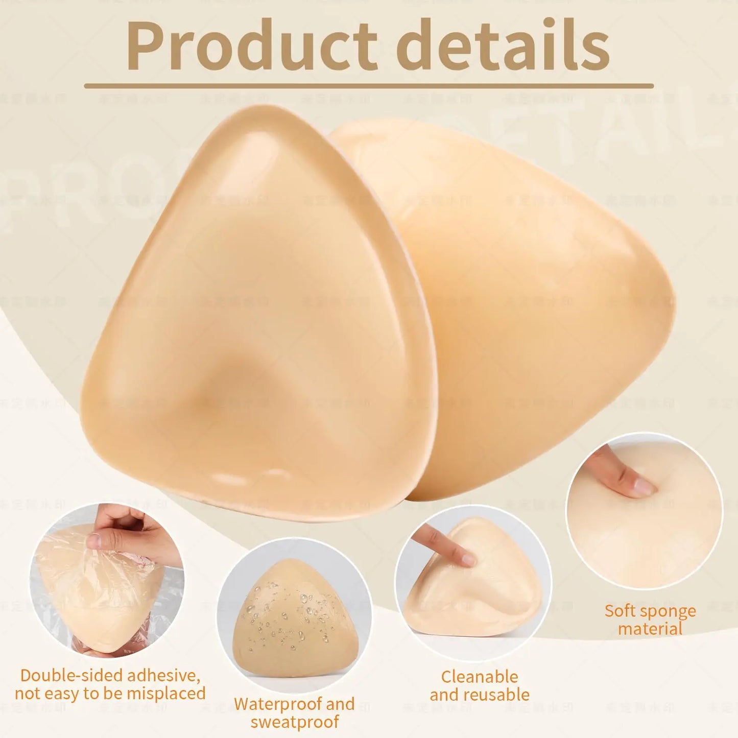 Double Sided Adhesive Sticky Bra Inserts Push up Thick Sponge Breast Lift Pads Swimsuit Bikini Cup Enhancer Pads Nipple Cover