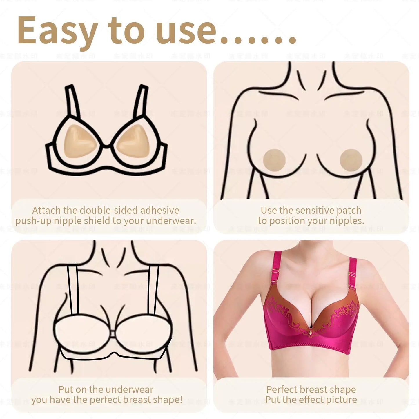 Double Sided Adhesive Sticky Bra Inserts Push up Thick Sponge Breast Lift Pads Swimsuit Bikini Cup Enhancer Pads Nipple Cover