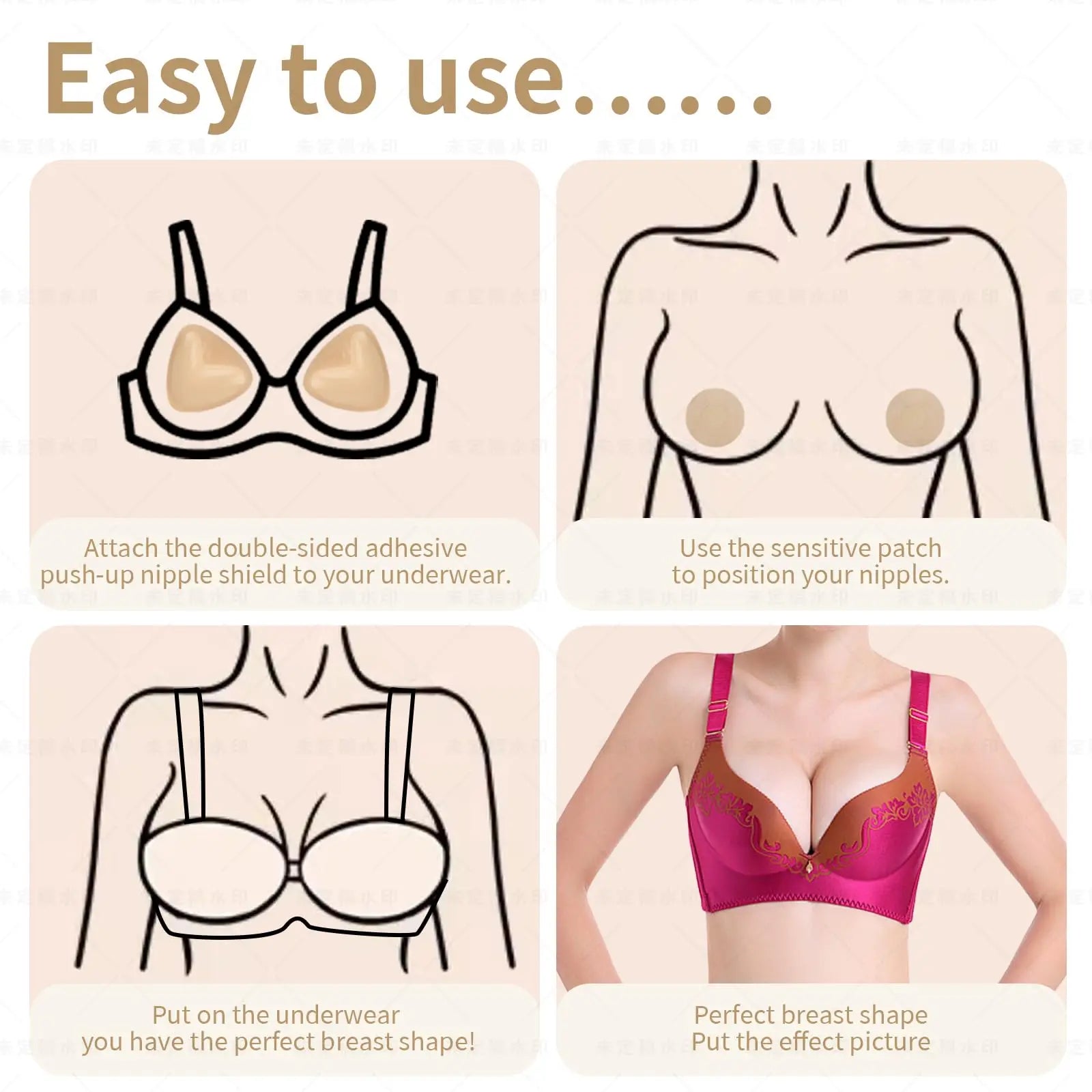 Double Sided Adhesive Sticky Bra Inserts Push up Thick Sponge Breast Lift Pads Swimsuit Bikini Cup Enhancer Pads Nipple Cover